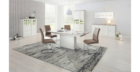 ESSTISCH Grau, Weiß rechteckig  Variantenauswahl  - Weiß/Grau, LIFESTYLE, Holzwerkstoff (160-200/90/76,2cm) - Hom`in