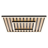LED-DECKENLEUCHTE Exeter 50/50/6 cm   - Schwarz, Design, Holz/Kunststoff (50/50/6cm) - Novel