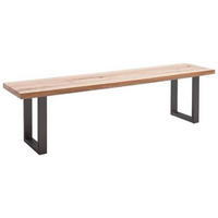 SITZBANK in Holz, Metall Anthrazit, Eichefarben  - Eichefarben/Anthrazit, Design, Holz/Metall (220/50/40cm) - MID.YOU