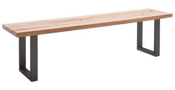 SITZBANK 200/50/40 cm Anthrazit, Eichefarben Wildeiche massiv Metall  - Eichefarben/Anthrazit, Design, Holz/Metall (200/50/40cm) - Novel