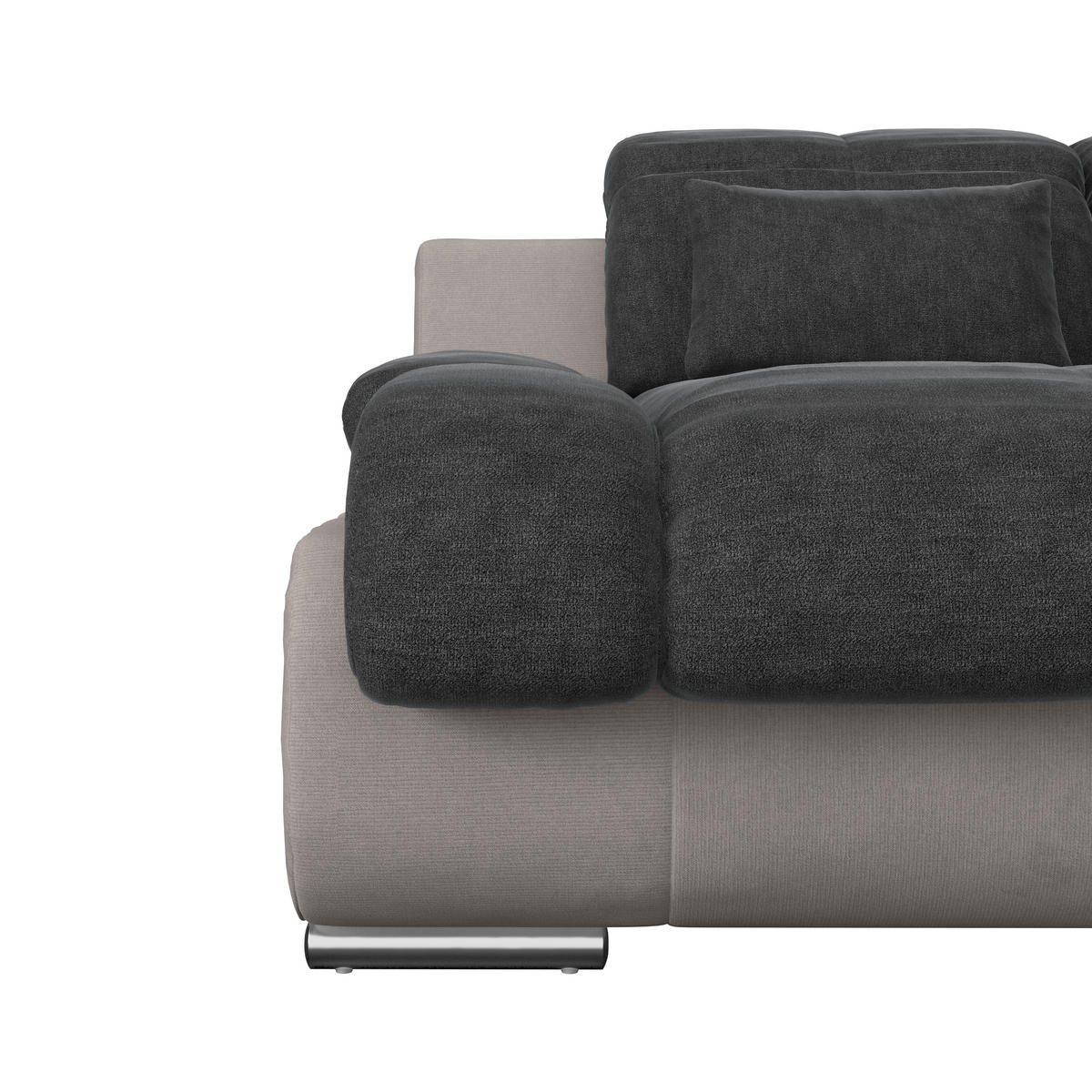 WOHNLANDSCHAFT in Webstoff Anthrazit, Grau  - Chromfarben/Anthrazit, Modern, Textil/Metall (184/345/228cm) - MID.YOU