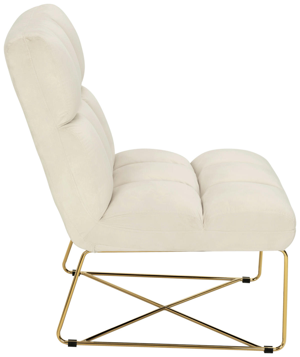 STUHL - Goldfarben/Naturfarben, Design, Textil/Metall (84/85/61cm) - MID.YOU