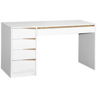 SCHREIBTISCH 140/60/76 cm  in Weiß, Eichefarben  - Eichefarben/Weiß, MODERN, Holzwerkstoff (140/60/76cm) - Venda