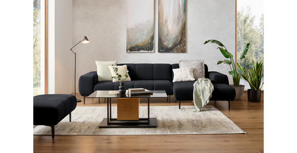 ECKSOFA in Chenille Anthrazit 311/167 cm - Anthrazit/Schwarz, Design, Textil/Metall (311/167cm) - Xora