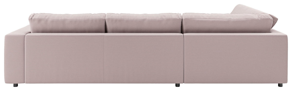 ECKSOFA in Cord Rosa  - Schwarz/Rosa, Design, Kunststoff/Textil (224/325cm) - Pure Home Lifestyle