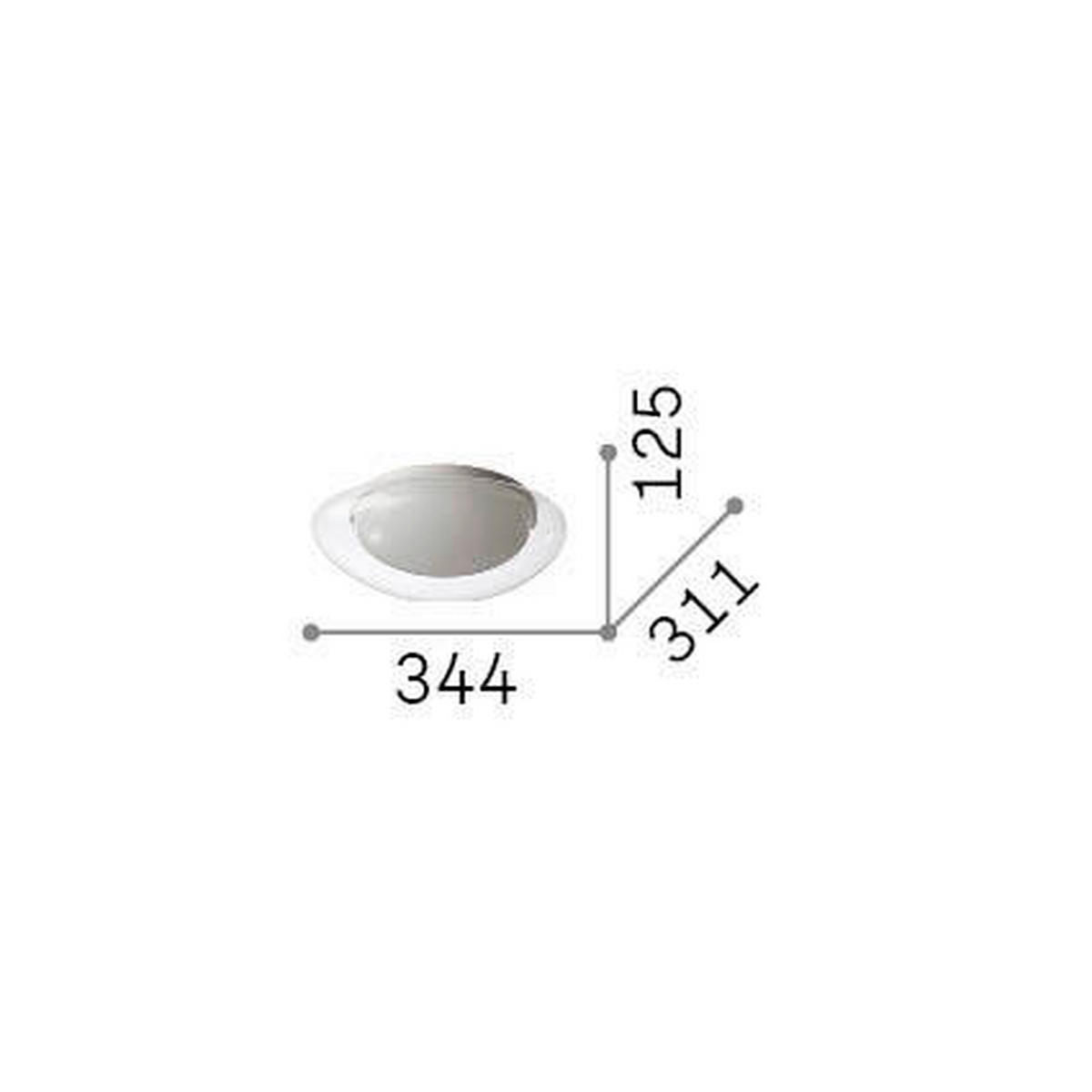 LED-DECKENLEUCHTE 34,4/12,5/31,1 cm   - Klar, Basics, Kunststoff/Metall (34,4/12,5/31,1cm) - Ideal Lux