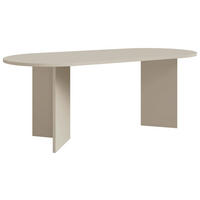 ESSTISCH 203,6/90/75 cm Nachbildung  Holzwerkstoff oval Beige  - Beige, Design, Holzwerkstoff (203,6/90/75cm) - Lomoco