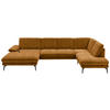 WOHNLANDSCHAFT in Velours Cognac  - Cognac/Schwarz, Design, Textil/Metall (180/344/208cm) - Dieter Knoll