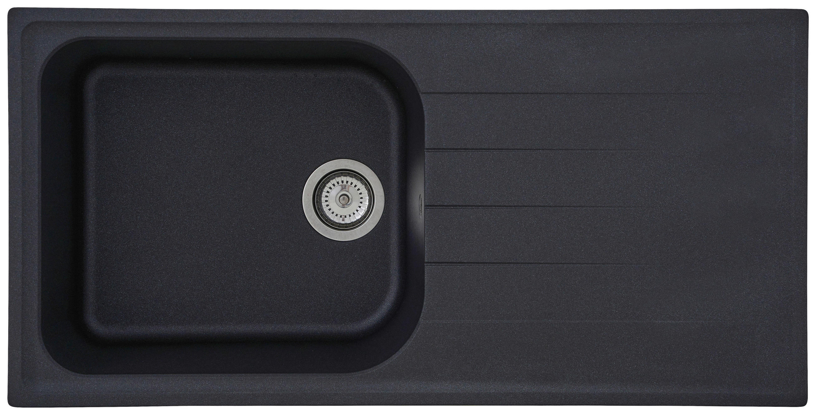 SPÜLE 1725ORLANDO100X50S  - Schwarz, Trend, Stein (100/22,5/50cm) - Respekta