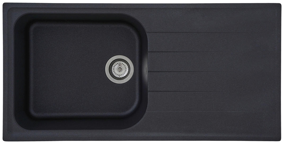 SPÜLE 1725ORLANDO100X50S  - Schwarz, Trend, Stein (100/22,5/50cm) - Respekta