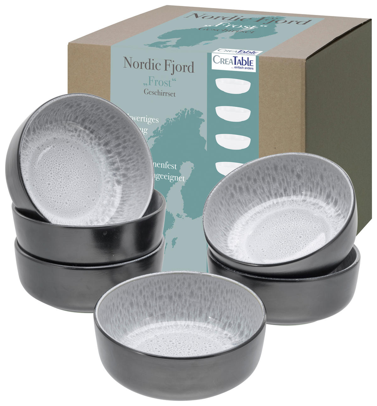 MÜSLISCHALENSET  - Hellgrau, Trend, Keramik - Creatable