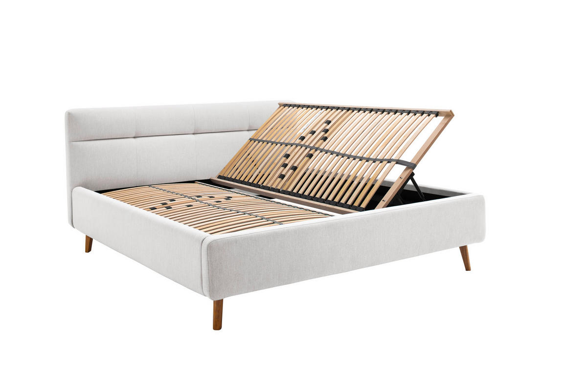 POLSTERBETT 160/200 cm  in Hellgrau  - Eichefarben/Birkefarben, Konventionell, Holz/Textil (160/200cm) - Boxxx