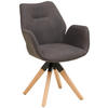 ARMLEHNSTUHL in Holz, Textil Anthrazit, Naturfarben  - Anthrazit/Naturfarben, MODERN, Holz/Textil (61/86/62cm) - Livetastic