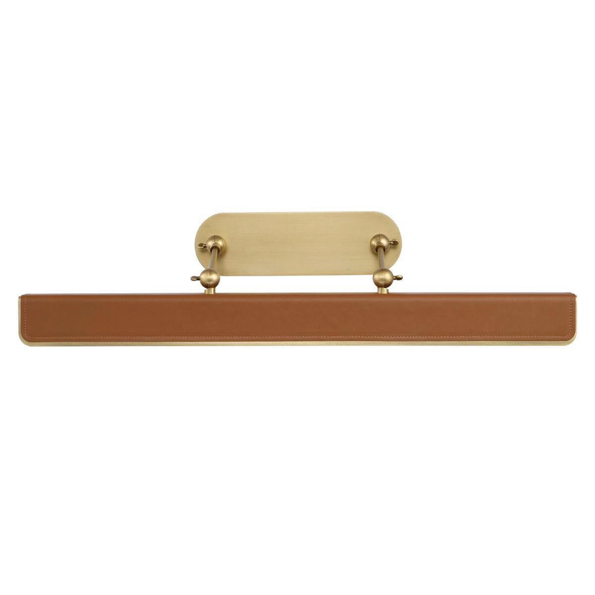 WANDLEUCHTE    - Messingfarben, KONVENTIONELL, Leder/Kunststoff (19,7/80/24,8cm) - Elstead Lighting