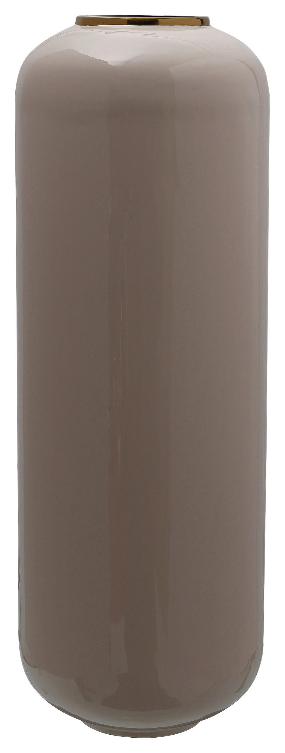 BODENVASE  - Taupe/Goldfarben, Trend, Metall (30/91cm) - Kayoom