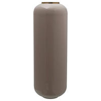 BODENVASE  - Taupe/Goldfarben, Trend, Metall (30/91cm) - Kayoom