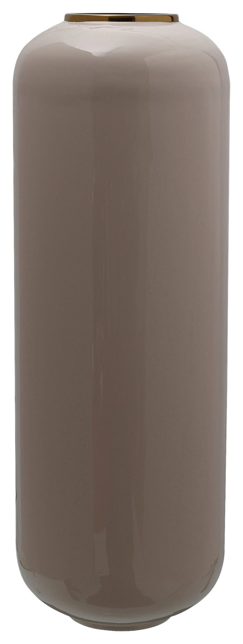 BODENVASE  - Taupe/Goldfarben, Trend, Metall (30/91cm) - Kayoom