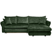 ECKSOFA  in Chenille Waldgrün  - Waldgrün/Schwarz, KONVENTIONELL, Kunststoff/Textil (275/180cm) - Stylife