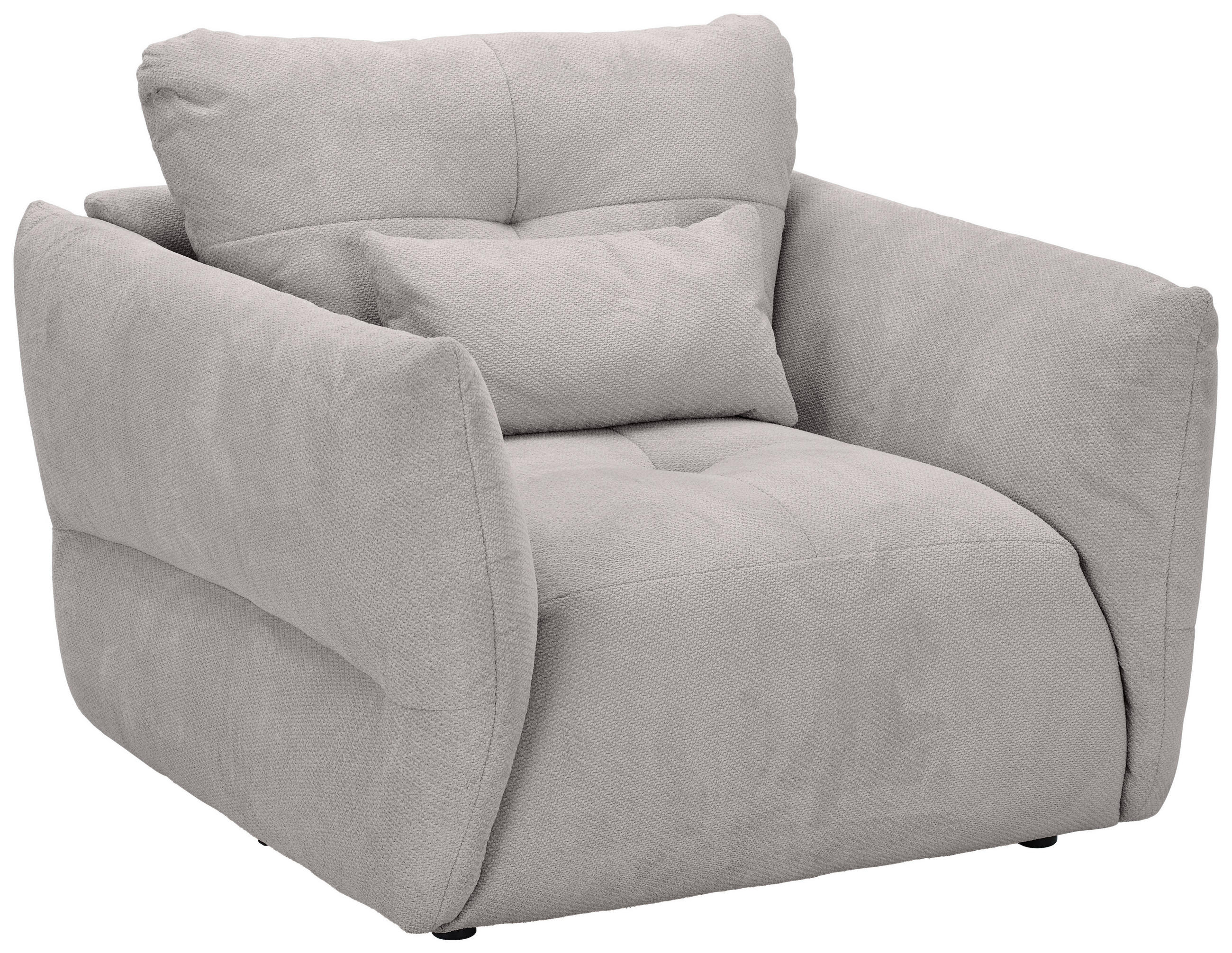 SESSEL in Webstoff Hellgrau  - Hellgrau/Schwarz, KONVENTIONELL, Textil/Metall (112/88/120cm) - Carryhome