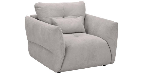 SESSEL in Webstoff Hellgrau  - Hellgrau/Schwarz, KONVENTIONELL, Textil/Metall (112/88/120cm) - Carryhome