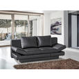SCHLAFSOFA  in Echtleder Schwarz  - Chromfarben/Schwarz, KONVENTIONELL, Leder/Metall (200/85/90cm) - Novel