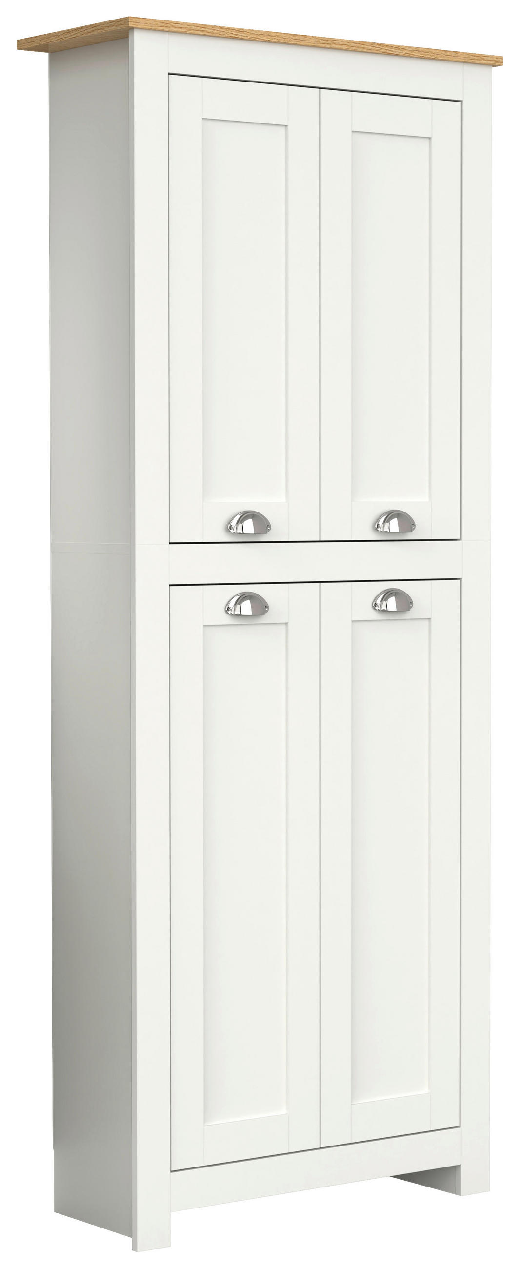 DREHTÜRENSCHRANK Weiss, Honigeiche  - Honigeiche/Weiss, Lifestyle, Holzwerkstoff (72/184/31,5cm) - MID.YOU