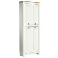 GARDEROB MED GÅNGJÄRNSDÖRRAR 72/184/31,5 cm 4-dörrar - vit/honungsek, Lifestyle, trämaterial (72/184/31,5cm) - MID.YOU