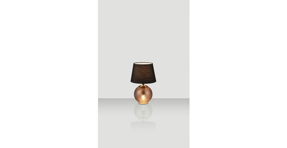 TISCHLEUCHTE 18/29 cm - Dunkelbraun/Schwarz, Basics, Glas/Textil (18/29cm) - Novel