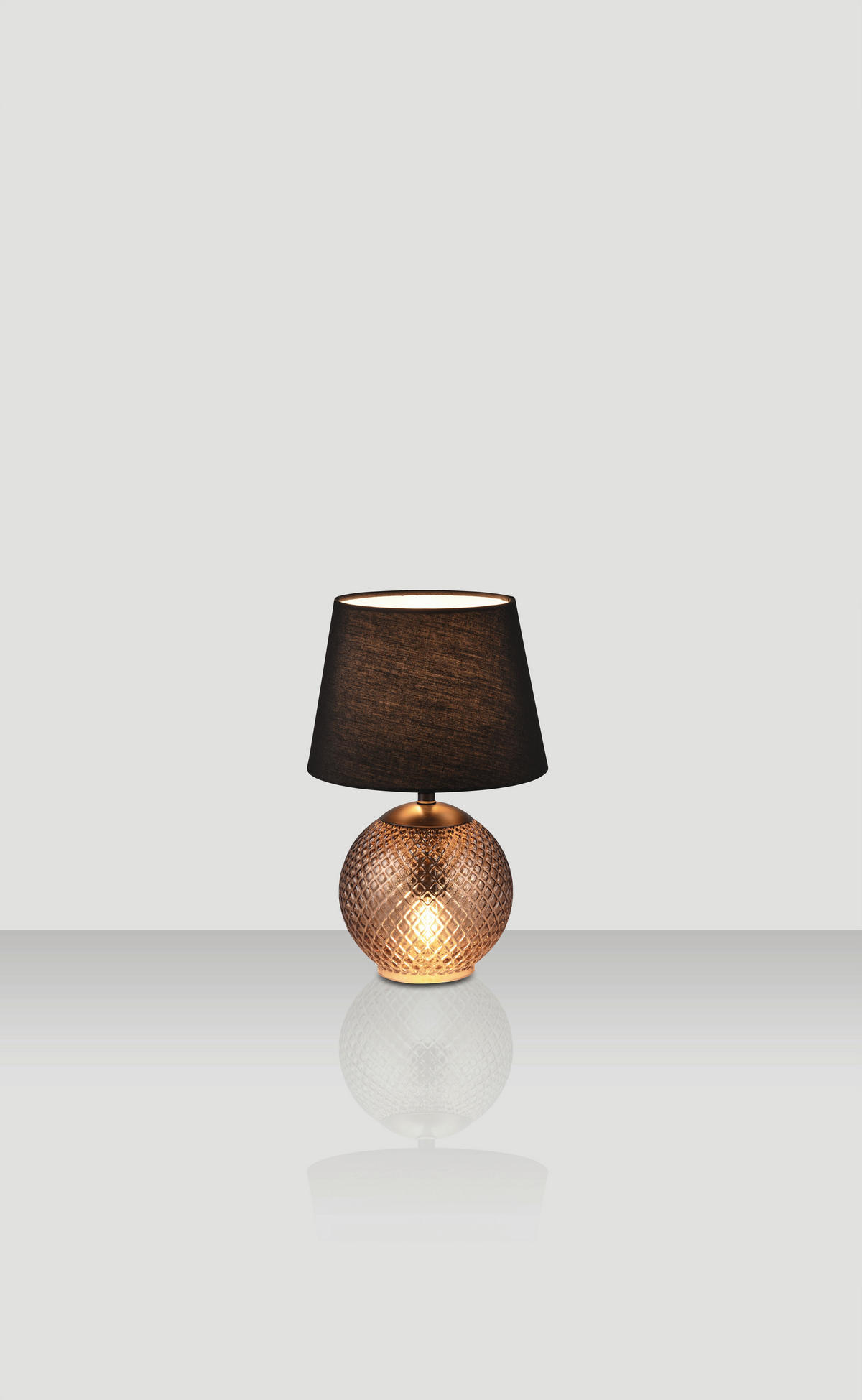 STONA LAMPA - tamnobraon/crna, Osnovno, staklo/tekstil (18/29cm) - Novel
