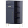 MIDISCHRANK 67,1/117,4/33,1 cm  - Goldfarben/Dunkelblau, MODERN, Holzwerkstoff/Metall (67,1/117,4/33,1cm) - Stylife
