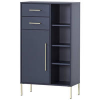 MIDISCHRANK 67,1/117,4/33,1 cm  - Goldfarben/Dunkelblau, MODERN, Holzwerkstoff/Metall (67,1/117,4/33,1cm) - Stylife