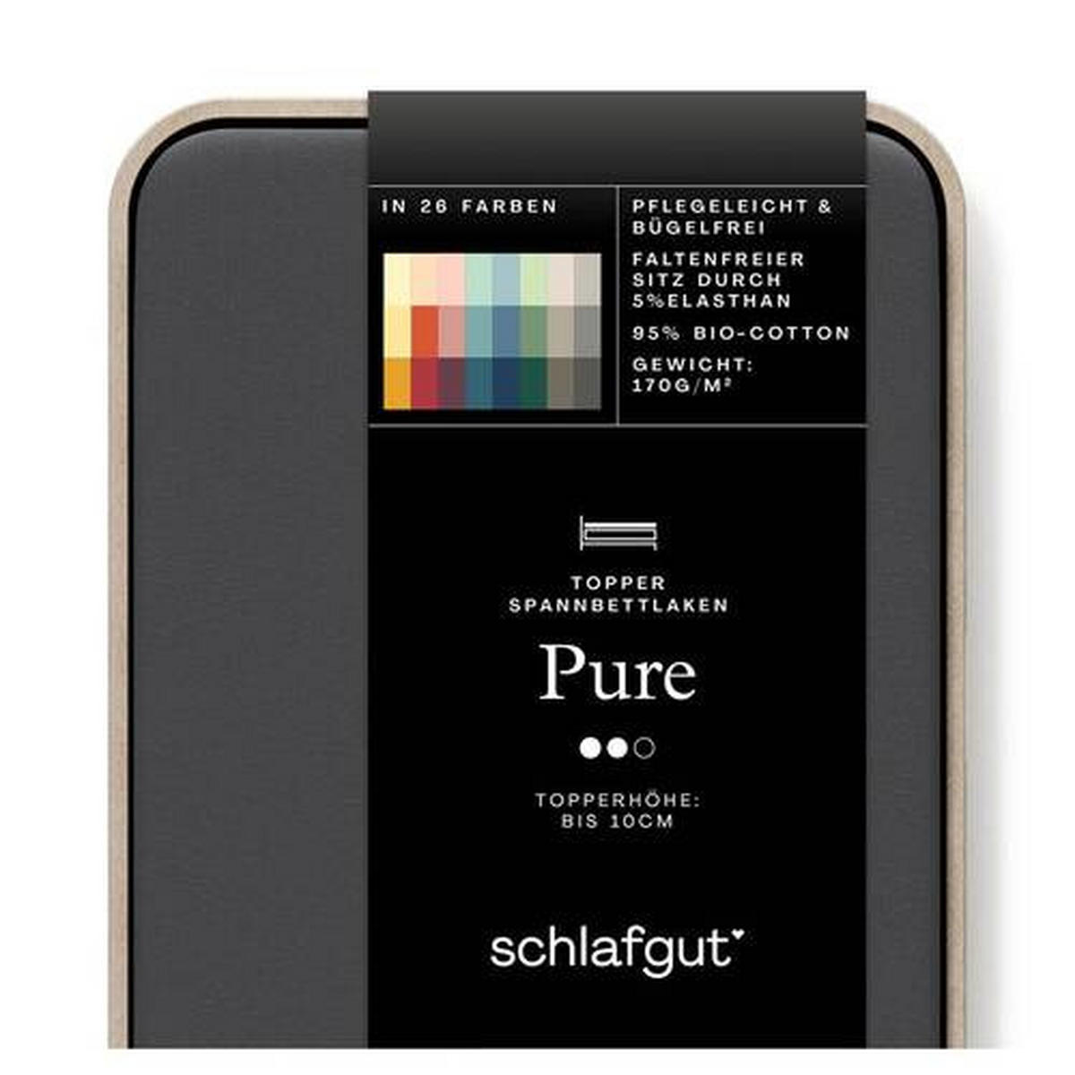 TOPPER-SPANNLEINTUCH 180-200/200-220 cm Jersey  - Dunkelgrau, Basics, Textil (180-200/200-220cm) - Schlafgut