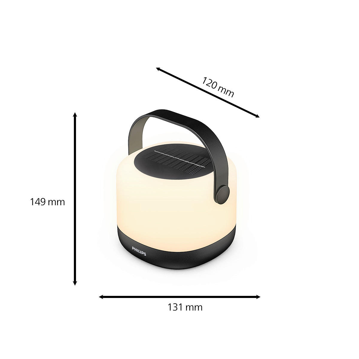 SOLARLEUCHTE Alula 12/14,9/13,1 cm  - Schwarz, Basics, Kunststoff (12/14,9/13,1cm) - Philips
