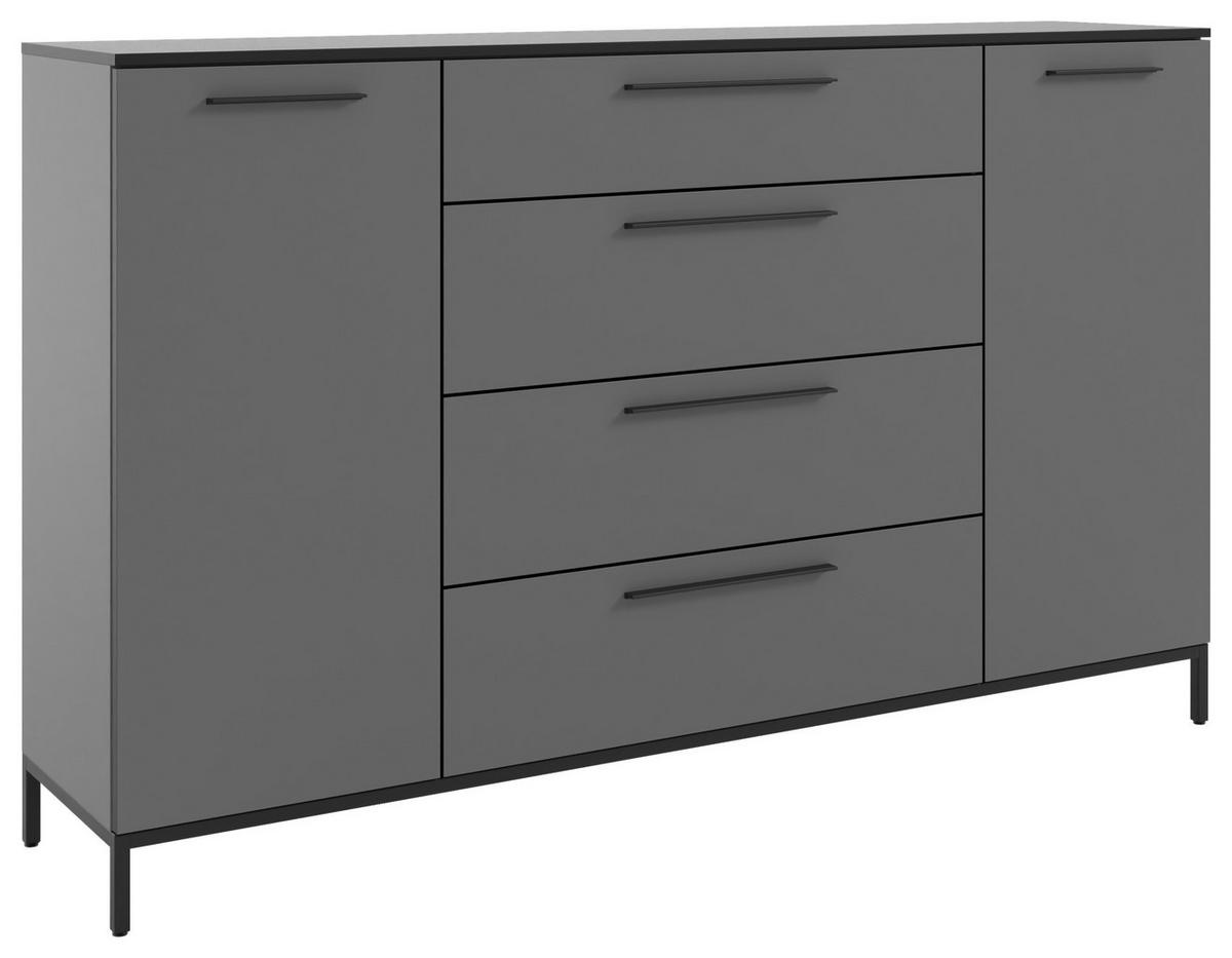 SIDEBOARD Soul  in 180/111/40 cm  - Dunkelgrau/Schwarz, MODERN, Holzwerkstoff/Metall (180/111/40cm)