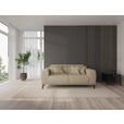 2-SITZER-SOFA  in Webstoff Beige  - Beige/Schwarz, KONVENTIONELL, Textil/Metall (200/80/113cm) - Carryhome