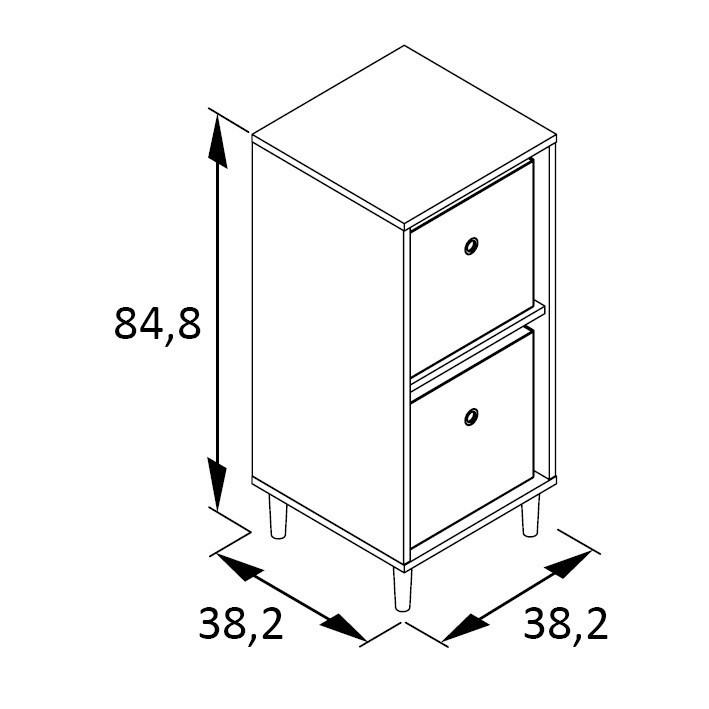 AKTENREGAL 38,2/84,8/38,2 cm  - Weiß, MODERN, Holz/Holzwerkstoff (38,2/84,8/38,2cm) - Livetastic