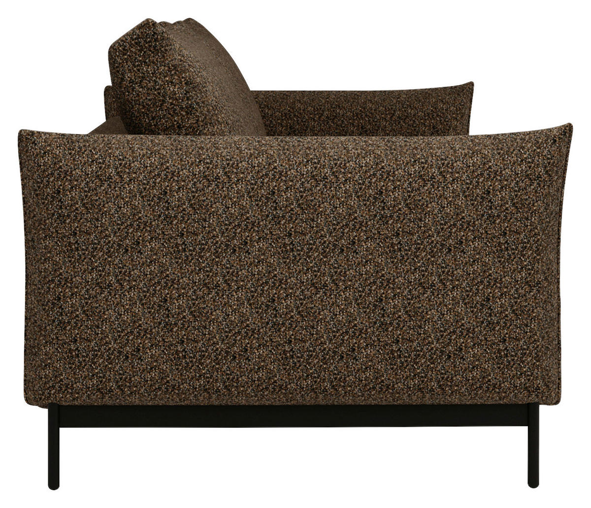 SOFA in Chenille Braun  - Schwarz/Braun, Design, Textil/Metall (223/96/95cm) - Livetastic