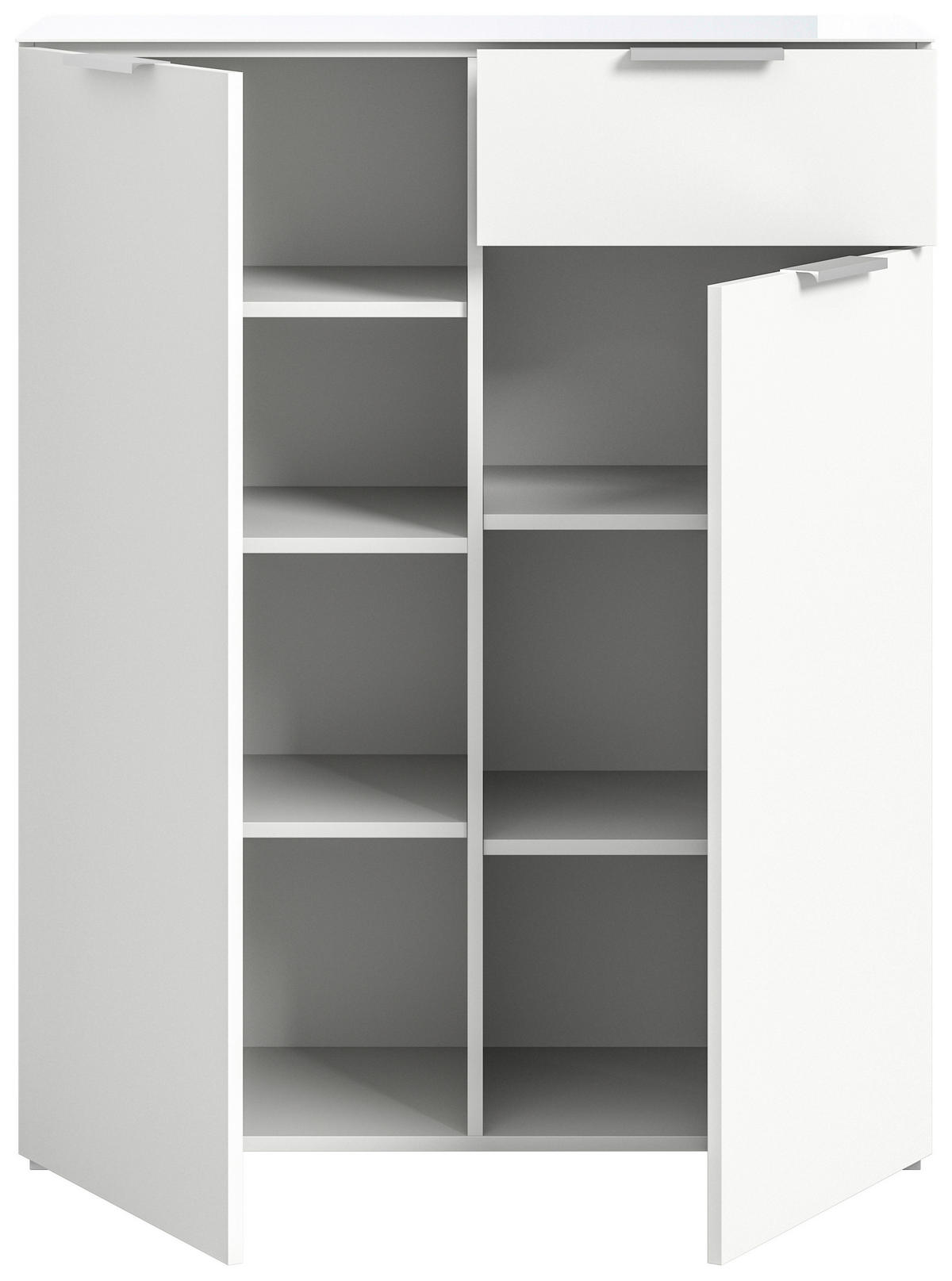 KOMMODE  in 90/112/40 cm  - Silberfarben/Weiß, Design, Glas/Holzwerkstoff (90/112/40cm) - Livetastic