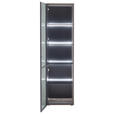 VITRINE  in furniert Eiche Schwarz, Eichefarben - Eichefarben/Anthrazit, Design, Glas/Holz (50/190/37cm) - Novel