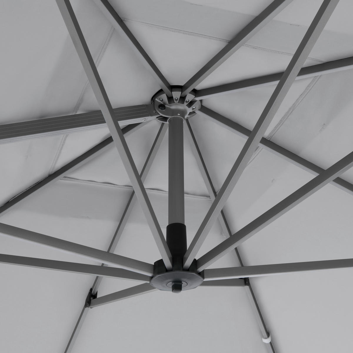 AMPELSCHIRM 350x260 cm Hellgrau  - Silberfarben/Hellgrau, Basics, Textil/Metall (350/260cm) - Doppler