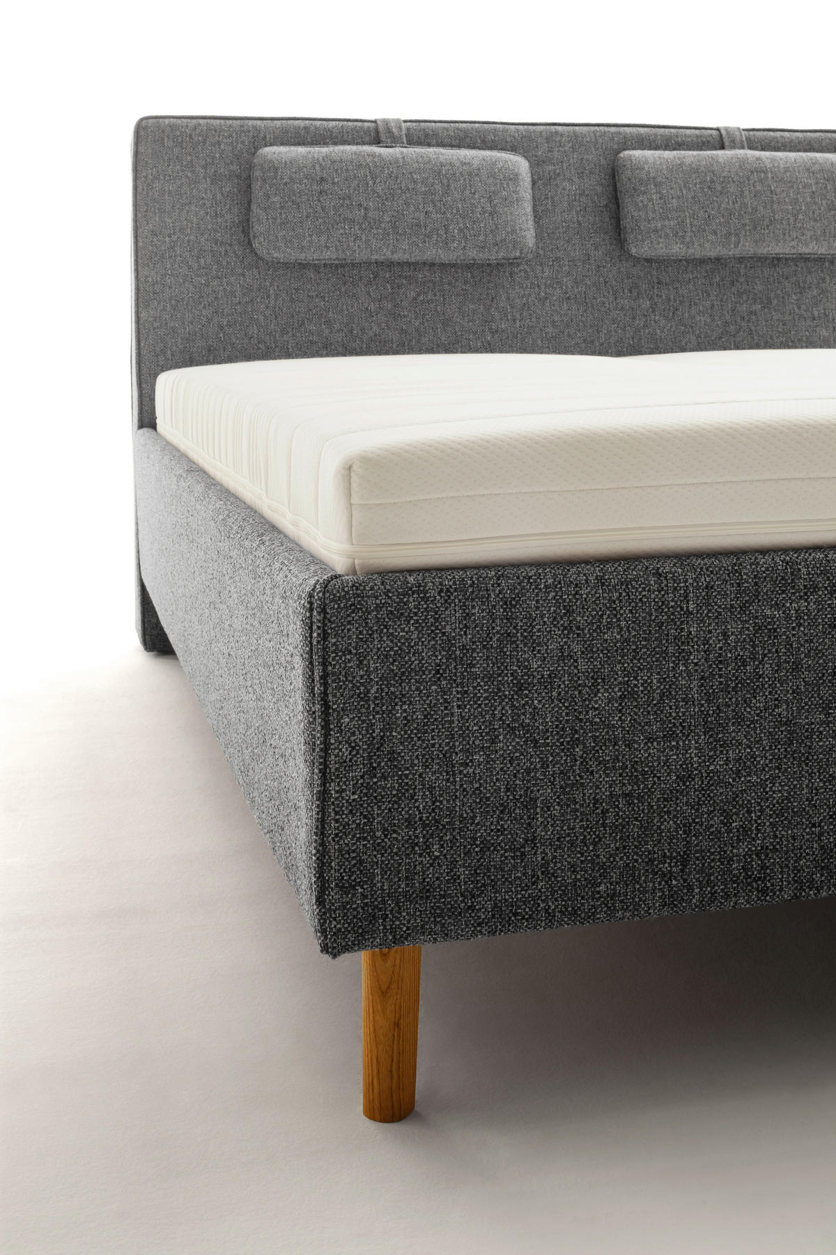 POLSTERBETT MADRID 180/200 cm  in Grau  - Eichefarben/Grau, Design, Holz/Textil (180/200cm) - Schöner Wohnen