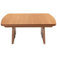 COUCHTISCH in Holz, Metall 125-245/75/55-74 cm  - Silberfarben/Buchefarben, KONVENTIONELL, Holz/Metall (125-245/75/55-74cm) - Venda