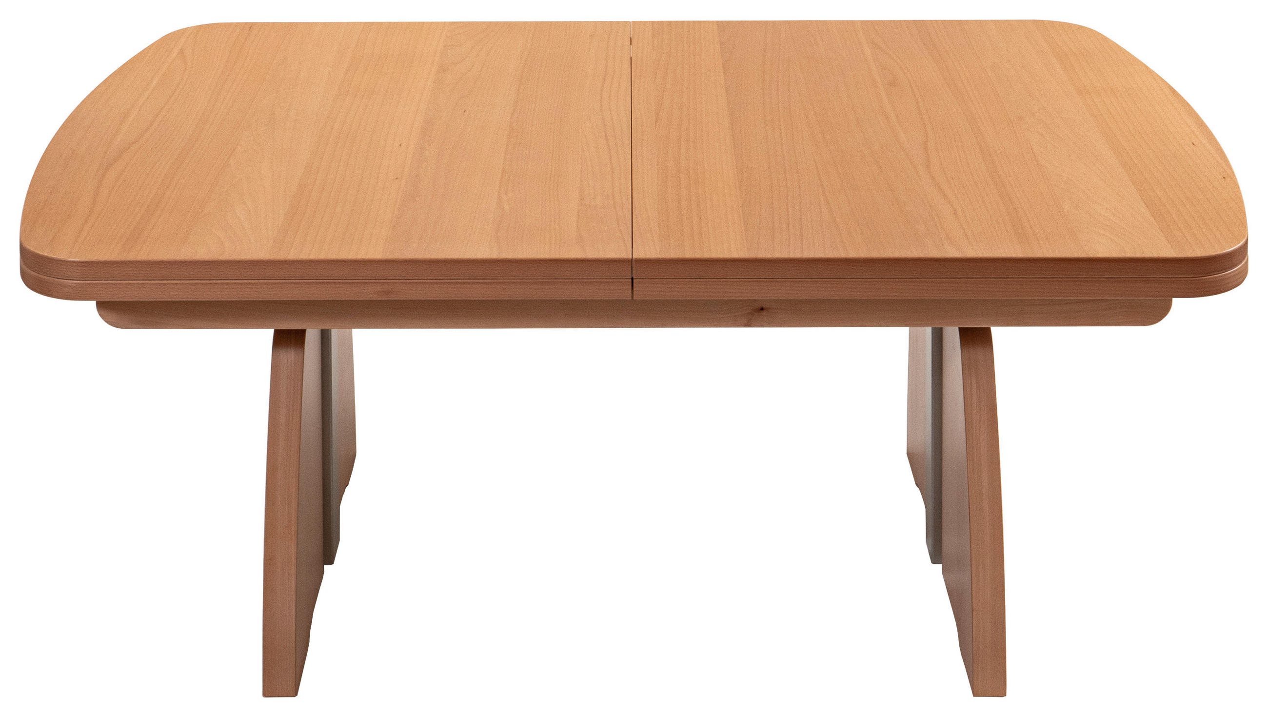 COUCHTISCH Buche furniert 125-245/75/55-74 cm rechteckig Buchefarben, Silberfarben  - Buchefarben/Silberfarben, KONVENTIONELL, Holz/Metall (125-245/75/55-74cm) - Venda