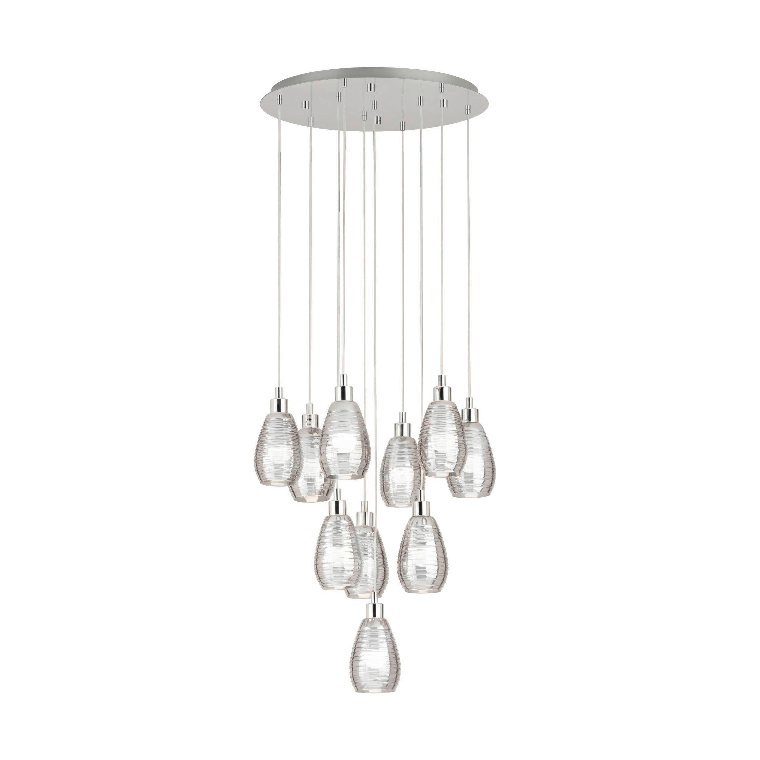 HÄNGLAMPA 61,5/150 cm  - vit/kromfärg, Design, metall/glas (61,5/150cm) - Eglo