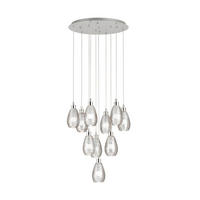 HÄNGLAMPA 61,5/150 cm  - vit/kromfärg, Design, metall/glas (61,5/150cm) - Eglo