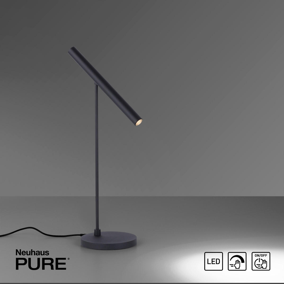 LED-TISCHLEUCHTE 27/14/53 cm   - Schwarz, Design, Metall (27/14/53cm) - Neuhaus PURE