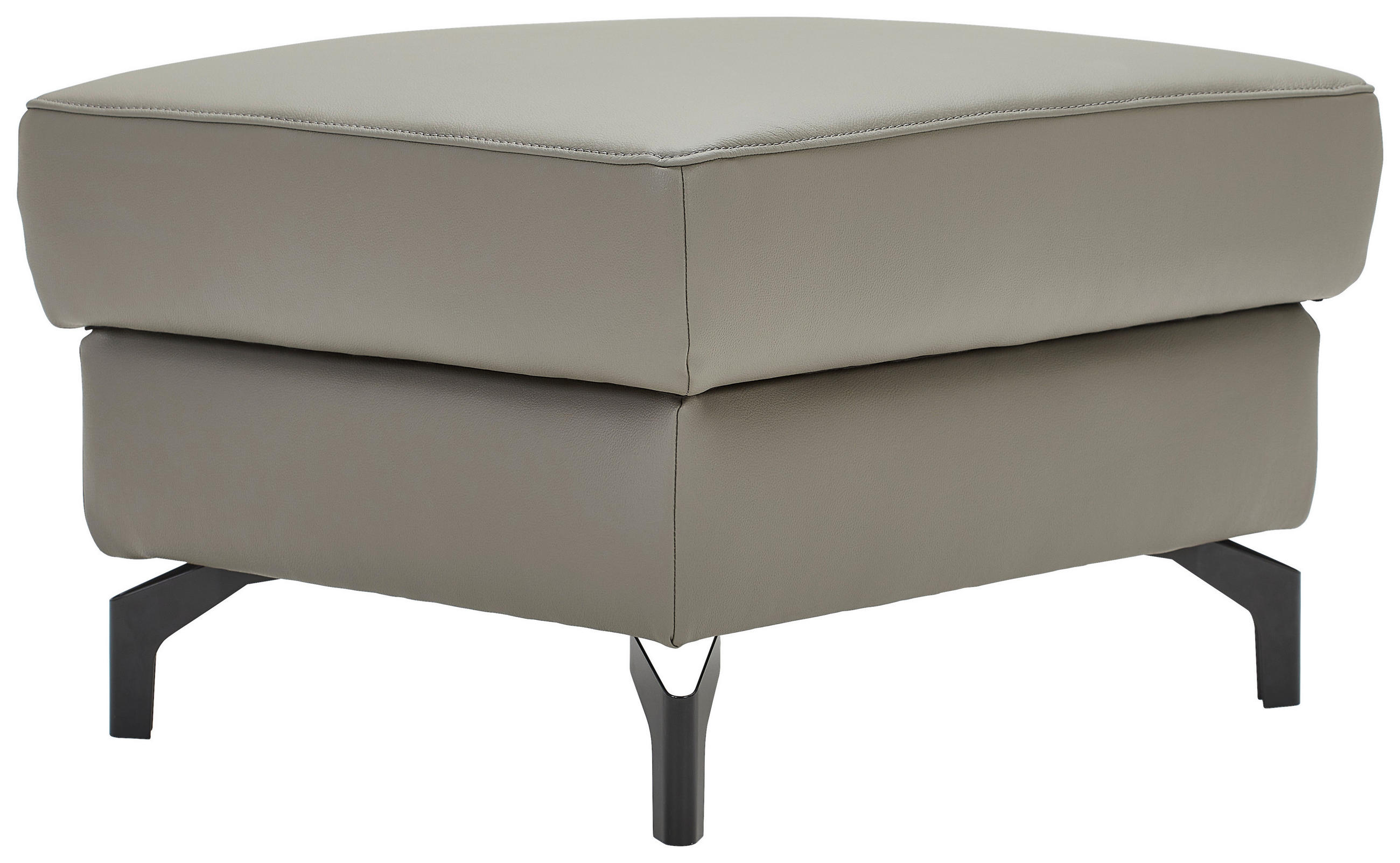 HOCKER inkl. Stauraum Lederlook Echtleder Schlammfarben  - Schlammfarben/Schwarz, Design, Leder/Textil (70/44/60cm) - Celina Home