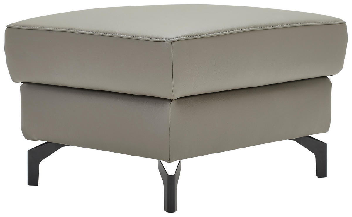 HOCKER inkl. Stauraum Lederlook Echtleder Schlammfarben  - Schlammfarben/Schwarz, Design, Leder/Textil (70/44/60cm) - Celina Home