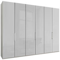 DREHTÜRENSCHRANK 300/236/58 cm,  in Weiß, 3 Tür(en)-türig  - Chromfarben/Weiß, KONVENTIONELL, Glas/Holzwerkstoff (300/236/58cm) - Dieter Knoll