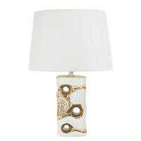 TISCHLEUCHTE   - Goldfarben/Weiß, Basics, Keramik/Textil (30/43.5/30cm)